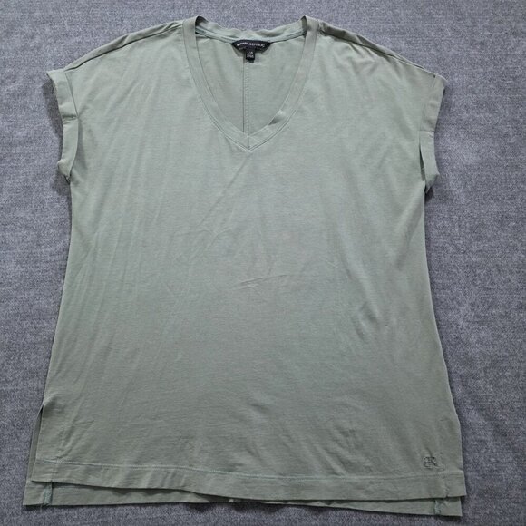 T Shirt Women L Lot of 2 Banana Republic Olsen Yellow Green SS Cotton Mix Casual - Picture 4 of 16